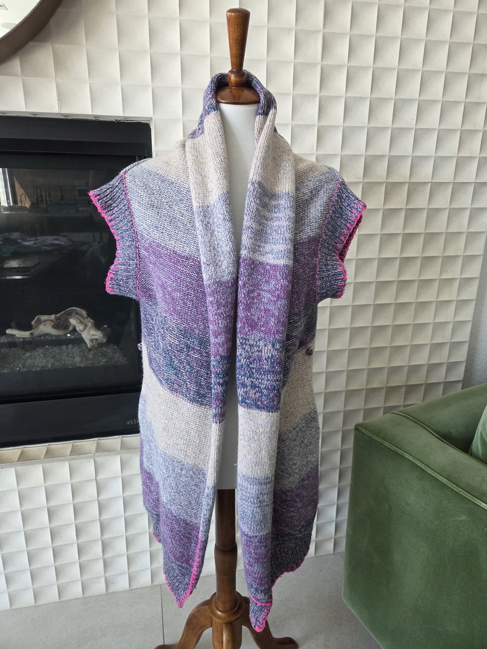 Rebecca Taylor $325 MSRP Wrap Cardigan Vest Lambswool-Cashmere Blend + Pockets